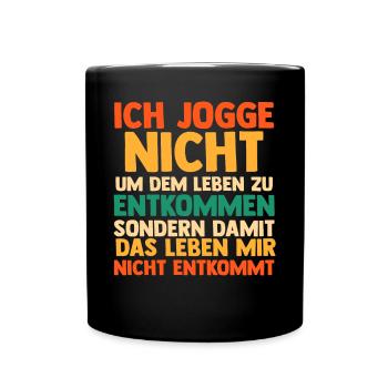 Läufer Joggen Laufen - Tasse einfarbig - Schwarz - Vorne