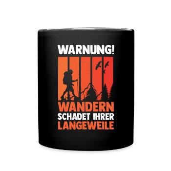 Bergsteiger Wald Bergwandern Wanderer Wandern - Tasse einfarbig - Schwarz - Vorne
