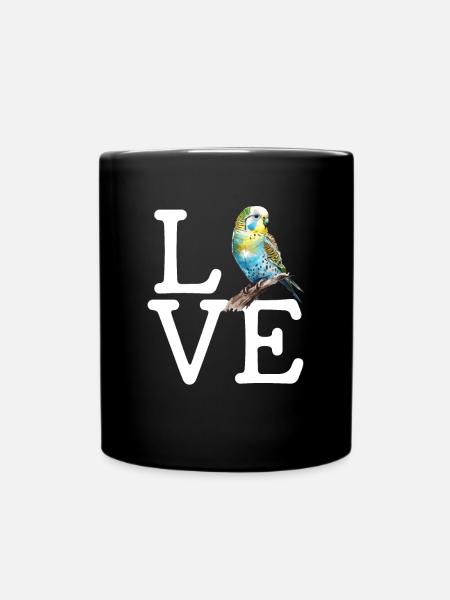 budgerigar parakeet, Budgie - Tasse einfarbig - Schwarz