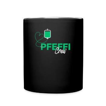 Pfeffi Crew - Lustiges Party Pfefferminz - Tasse einfarbig - Schwarz - Vorne