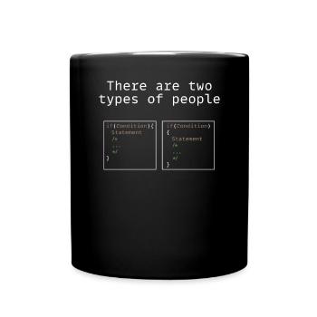 In Joke Geek gibt es zwei Arten von - Tasse einfarbig - Schwarz - Vorne