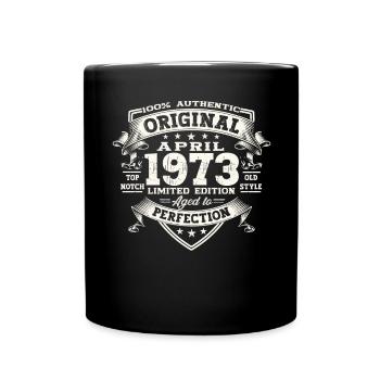 50e anniversaire homme April Né en 1973 Original - Mug uni - noir - Devant