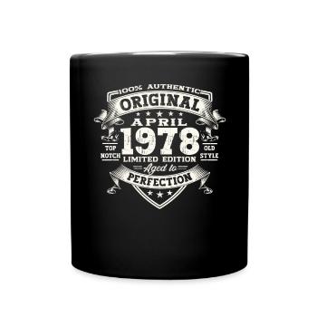 45e anniversaire homme April Né en 1978 Original - Mug uni - noir - Devant
