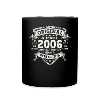 17th birthday man April Born 2006 Original - Full Colour Mug - black - Front