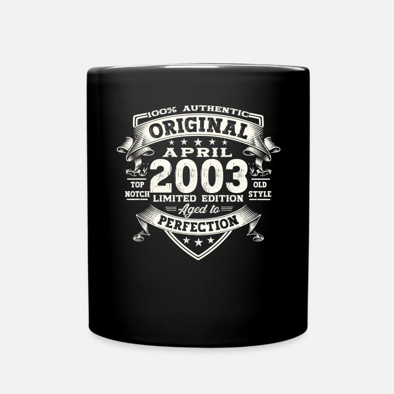 20. Geburtstag Mann April Jahrgang 2003 Original - Tasse einfarbig - Schwarz