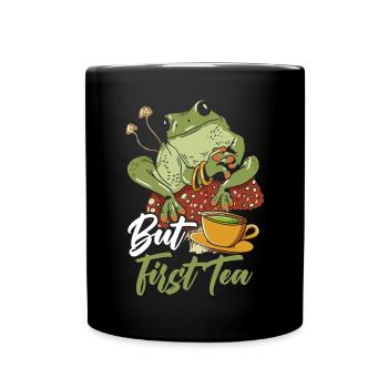 Cottagecore Mushroom Aesthetic Nature Conservation - Full Colour Mug - black - Front