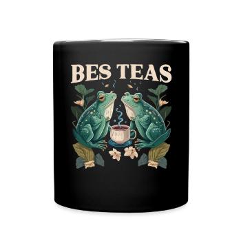 Cottagecore Mushroom Aesthetic Nature Conservation - Full Colour Mug - black - Front