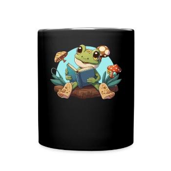 Cottagecore Mushroom Aesthetic Nature Conservation - Full Colour Mug - black - Front