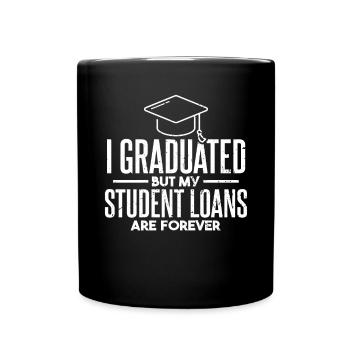 Absolvent der Funny School Graduation Master - Tasse einfarbig - Schwarz - Vorne