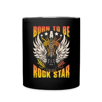 Born To Be A Rock Star - Full Colour Mug - black - Front