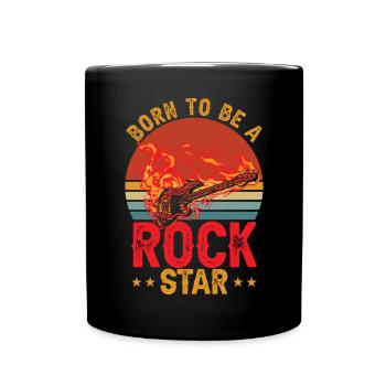 Born To Be A Rock Star - Full Colour Mug - black - Front