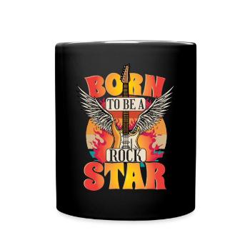 Born To Be A Rock Star - Full Colour Mug - black - Front