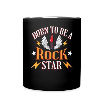 Born To Be A Rock Star - Full Colour Mug - black - Front