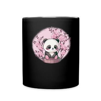 Panda cute animals for kids Kawaii pandas bears - Full Colour Mug - black - Front
