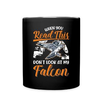 Falke Falkner Turmfalke Falknerei Falkner - Tasse einfarbig - Schwarz - Vorne