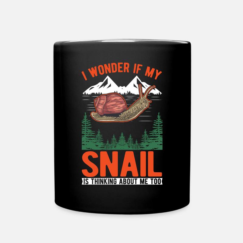 Snail Gift Vineyard Snail - Full Colour Mug - black