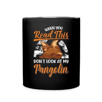 Pangolin Geschenk Schuppentier - Tasse einfarbig - Schwarz - Vorne