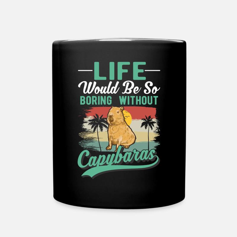 Capybara Geschenk Capibara Wasserschwein - Tasse einfarbig - Schwarz