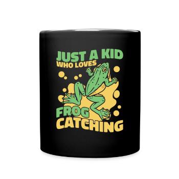 Juste un enfant qui aime attraper des grenouilles - Mug uni - noir - Devant