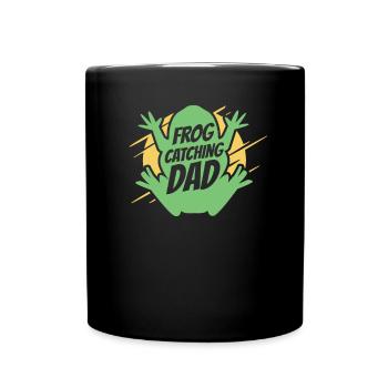 Frog Catching Dad Kaulquappe Laubfrosch Kröte - Tasse einfarbig - Schwarz - Vorne