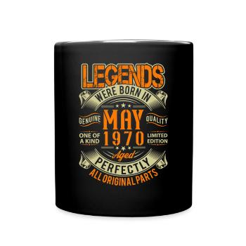 1970 Mai Anniversaire Légende - Mug uni - noir - Devant