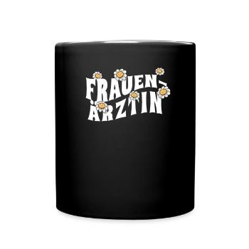 Frauenarzt Hebamme Frauenärztin - Tasse einfarbig - Schwarz - Vorne