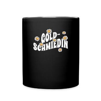 Juwelier niedliche Blumen Goldschmiedin - Tasse einfarbig - Schwarz - Vorne