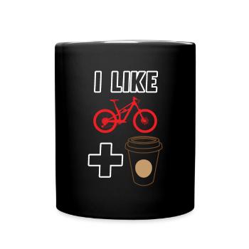 How Bike and Coffee Cycling Lover Cycling - Full Colour Mug - black - Front