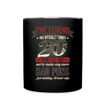 The legend officially 20 years 20th birthday - Full Colour Mug - black - Front
