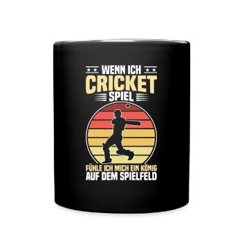 Wenn Ich Cricket Spiele, Bin Ich Wie Ein - Tasse einfarbig - Schwarz - Vorne