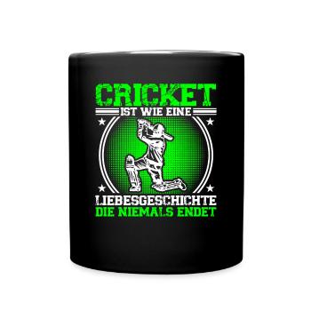 Cricket Ist Wie Eine Liebesgeschichte - Tasse einfarbig - Schwarz - Vorne