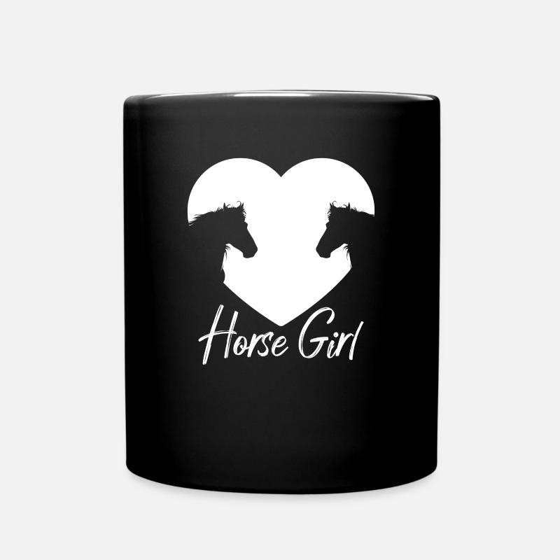Niedliches Pferd, Pferd, Mädchen, 2 - Tasse einfarbig - Schwarz