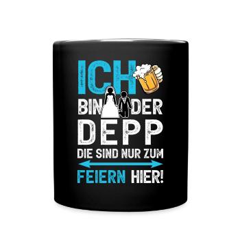 Junggesellenabschied Bräutigam T-Shirt JGA Männer - Tasse einfarbig - Schwarz - Vorne
