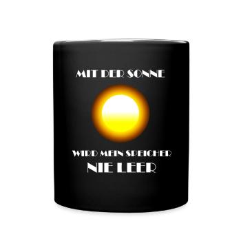 Solarenergie Sonne Energie Photovoltaik Solarstrom - Tasse einfarbig - Schwarz - Vorne