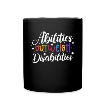 Autism awareness - abilities predominate - Full Colour Mug - black - Front