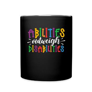 Autism awareness - abilities predominate - Full Colour Mug - black - Front