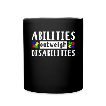 Autism awareness - abilities predominate - Full Colour Mug - black - Front