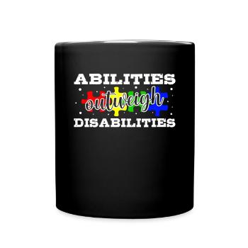 Autism awareness - abilities predominate - Full Colour Mug - black - Front