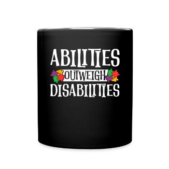 Autism awareness - abilities predominate - Full Colour Mug - black - Front