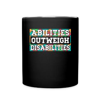 Autism awareness - abilities predominate - Full Colour Mug - black - Front