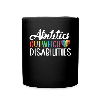 Autism awareness - abilities predominate - Full Colour Mug - black - Front