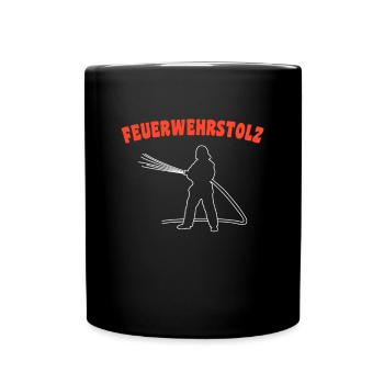 Feuerwehrstolz Feuerwehr - Tasse einfarbig - Schwarz - Vorne