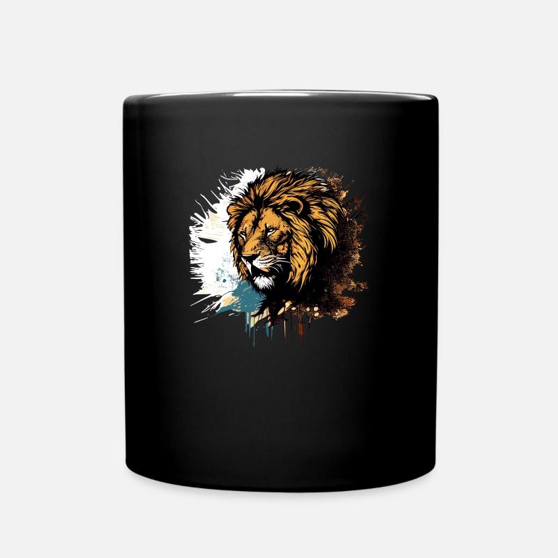 Löwe - Tasse einfarbig - Schwarz