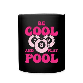 Billiard Poolbillard Snooker Verein Club Billard - Tasse einfarbig - Schwarz - Vorne