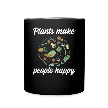Les plantes rendent les gens heureux - Plats Botany - Mug uni - noir - Devant