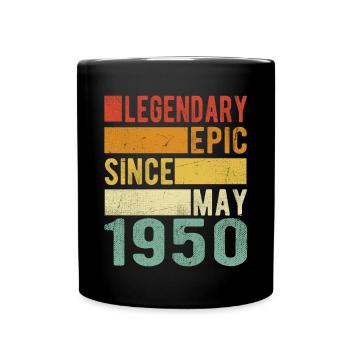 Birthday May 1950 Legendary epic - Full Colour Mug - black - Front
