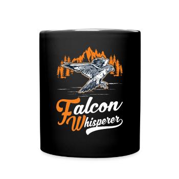 Falken Flüsterer Falkner Turmfalke Falknerei - Tasse einfarbig - Schwarz - Vorne
