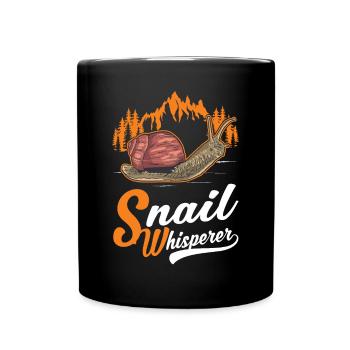 Schnecken Flüsterer Snail Whisperer - Tasse einfarbig - Schwarz - Vorne