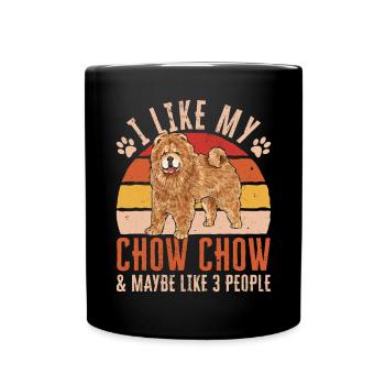 Chow Chow Hund - Tasse einfarbig - Schwarz - Vorne