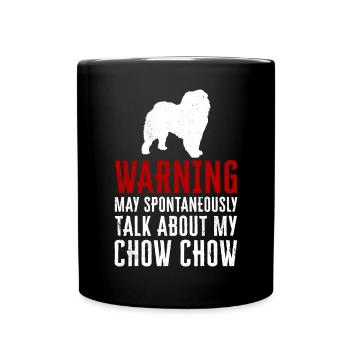 Chow Chow Hund - Tasse einfarbig - Schwarz - Vorne